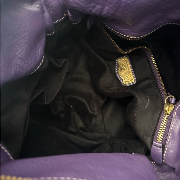 Miu Miu Purple Leather Bow Purse - Picture 12 of 13